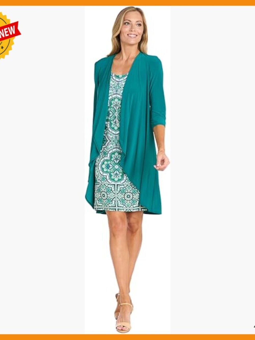 Women's 2-Piece Jacket Dress with Detachable Necklace Formal Ensemble
